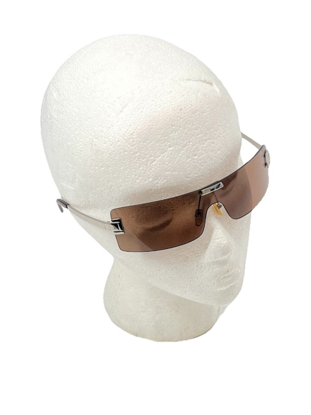 Rimless Shield Sunglasses Gradient Lens Y2K Futuristic Visor Cyber Festival
